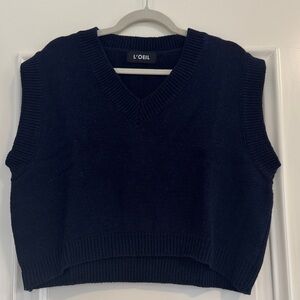 L'OEIL Navy Blue Knit Vest